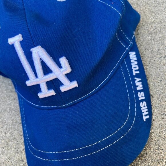 VTG LOS ANGELES DODGERS LA Baseball Hat Blue Adjustable Cap This is my Town - Picture 6 of 8